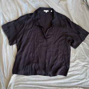 Vince brand black Short Sleeve dress Shirt ladies size XL
